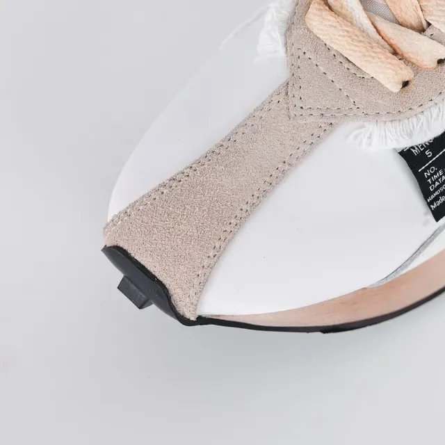 Lanvin أبيض بيج ممزق نسيج تراكب غير متناظر بانيلي سنيكرز أسلوب حياة 5