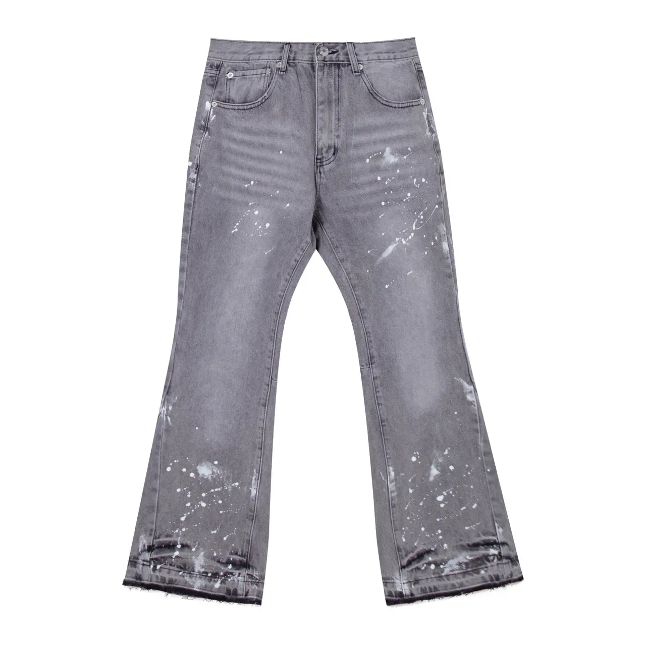 Levi's Jeans Gris Distressed Flared con Salpicaduras de Pintura 2