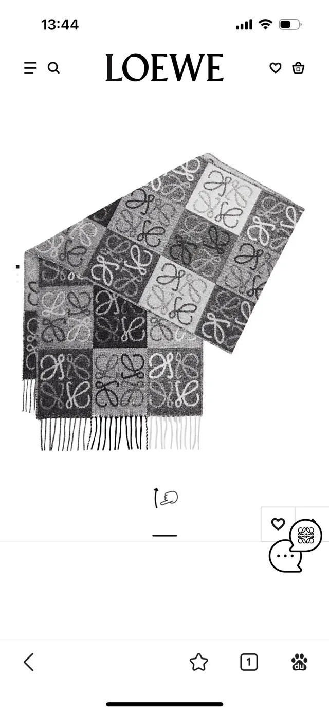 Loewe Anagrama Monograma Patchwork Cashmere Cachecol 2