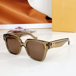 Loewe Anagram Square Translucent Brown Acetate Sunglasses