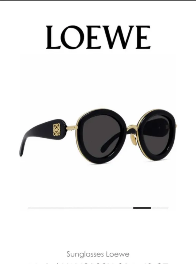 Loewe نظارات شمسية مستديرة بنمط السلحفاة وذهبي اللون 2
