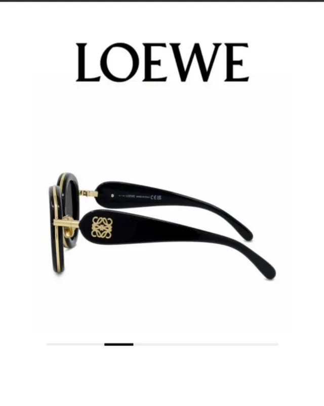 Loewe نظارات شمسية مستديرة بنمط السلحفاة وذهبي اللون 3