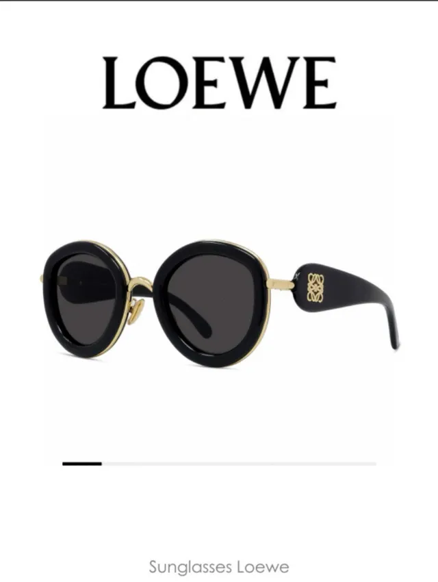 Loewe نظارات شمسية مستديرة بنمط السلحفاة وذهبي اللون 5