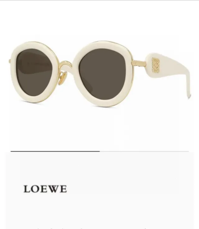 Loewe نظارات شمسية مستديرة بنمط السلحفاة وذهبي اللون 7