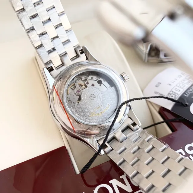 Longines Élégant Cadran Noir Marqueur Diamant Montre Mécanique 3