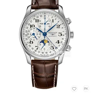 Longines Master Collection Brown White Chronograph Moon Phase Mechanical Watch
