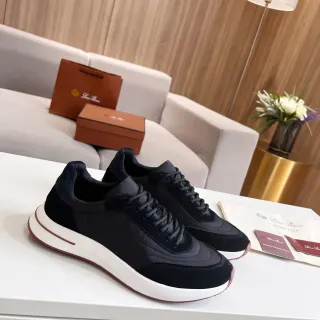 Loro Piana কালো এবং বার্গন্ডি লাইফস্টাইল স্নিকার্স