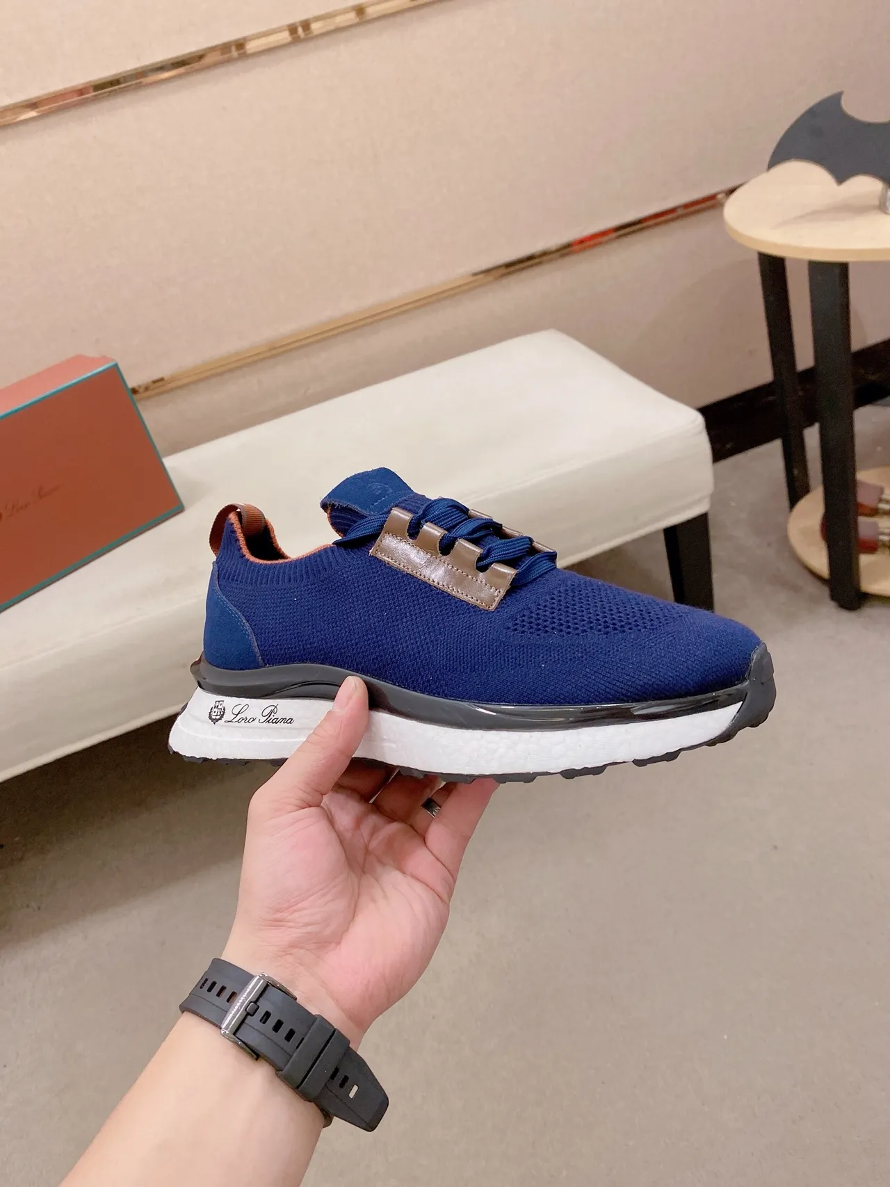 Loro Piana Flow Runner Navy Knit লাইফস্টাইল স্নিকার 4