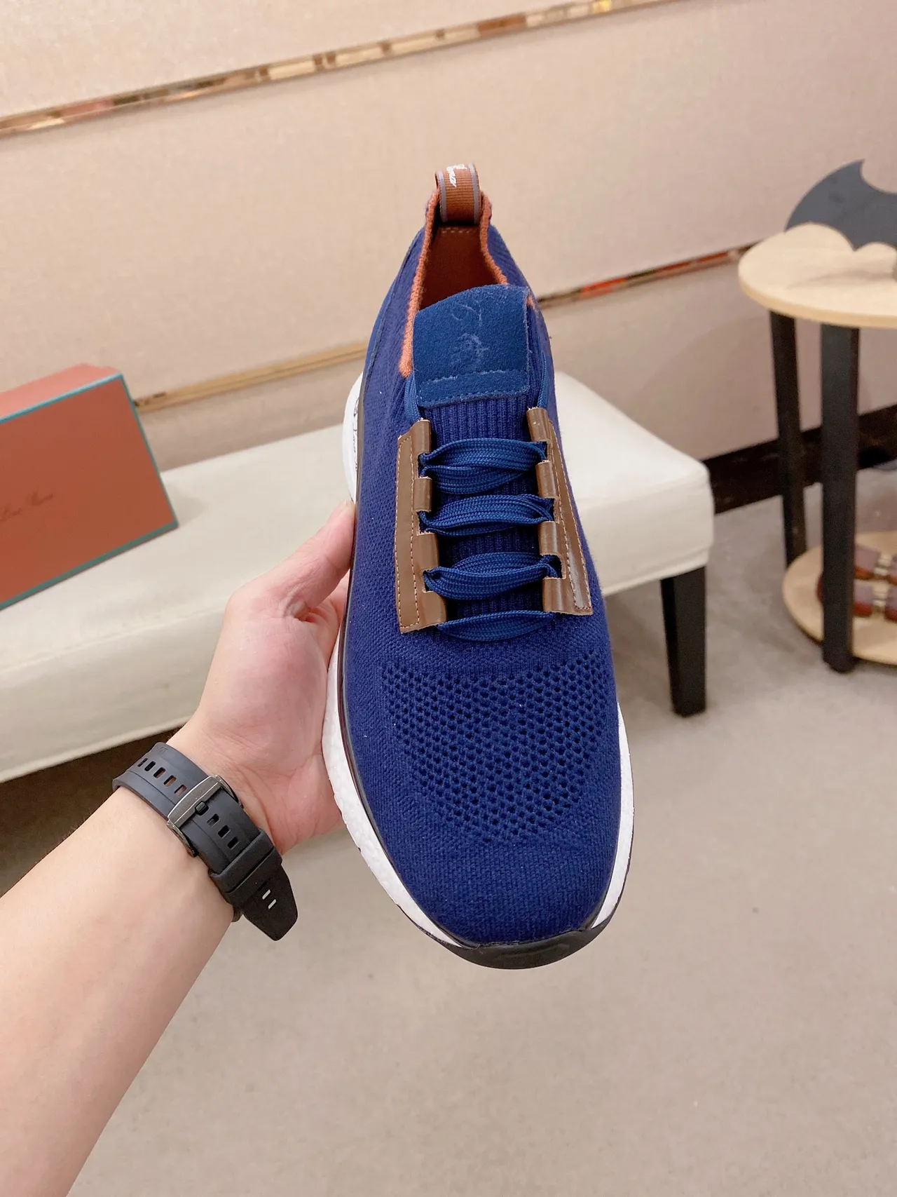 Loro Piana Flow Runner Navy Knit লাইফস্টাইল স্নিকার 5