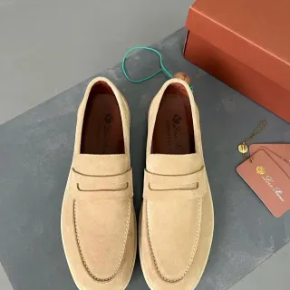 Loro Piana Ultimate Walk বেইজ সুয়েড পেনি লোফার্স
