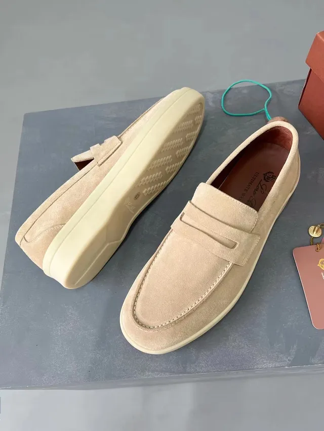 Loro Piana Ultimate Walk বেইজ সুয়েড পেনি লোফার্স 3