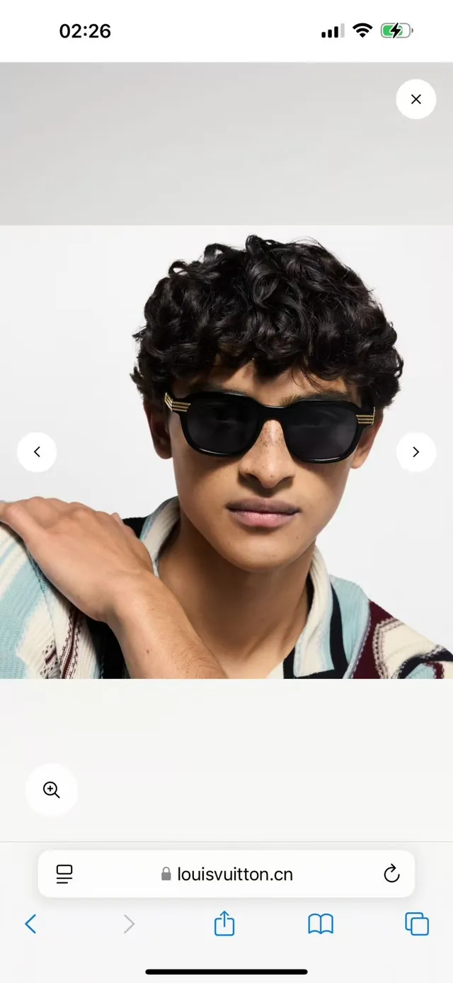Louis Vuitton Black Gold Rectangular Frame Acetate Sunglasses 2