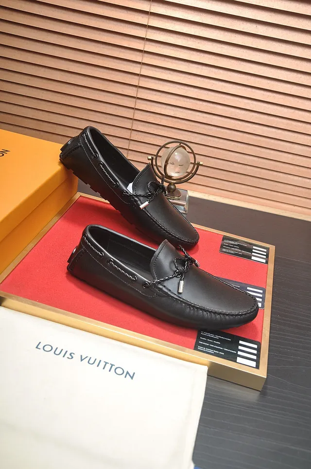 Louis Vuitton Black Leather Knotted Decorative Laces Loafer 6