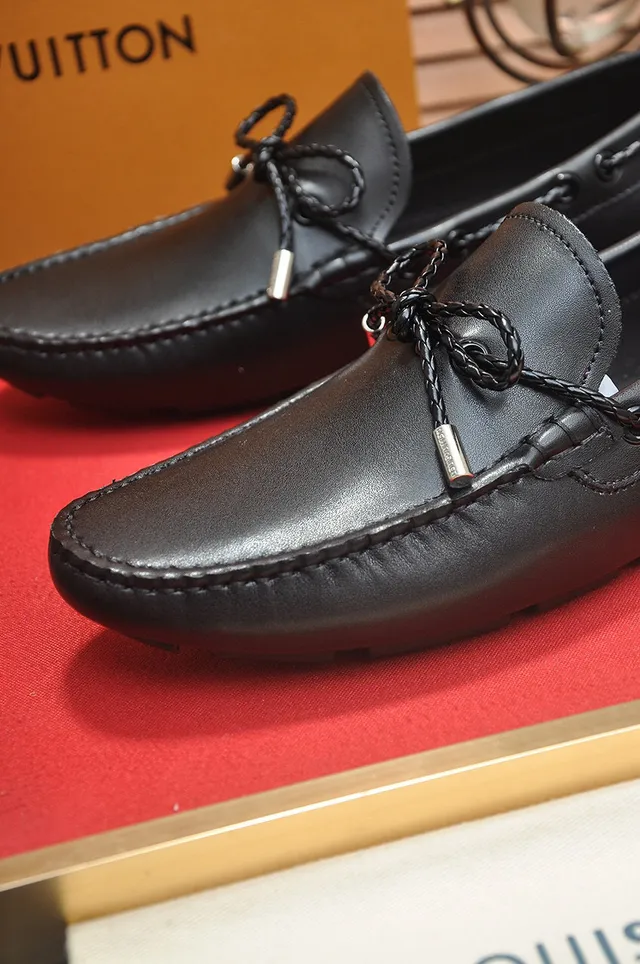 Louis Vuitton Black Leather Knotted Decorative Laces Loafer 8