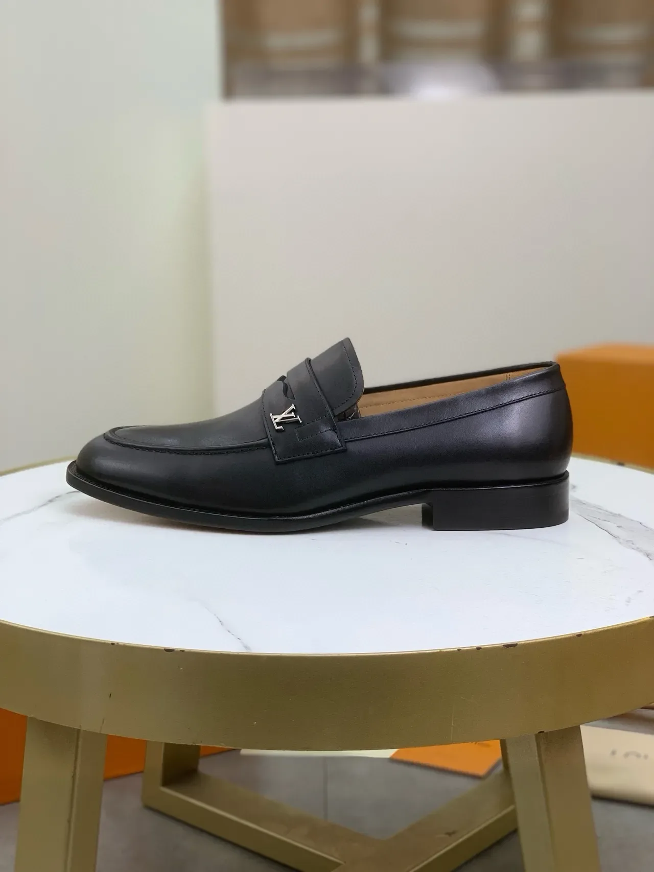 Louis Vuitton Black Leather LV Buckle Loafer 6