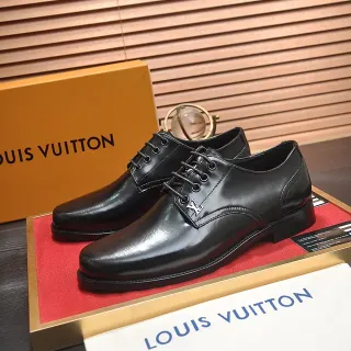 Louis Vuitton Sapatos Oxford Preto Polido com Cap-Toe