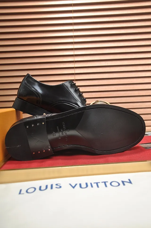 Louis Vuitton Black Polished Cap-Toe Oxford Shoes 2