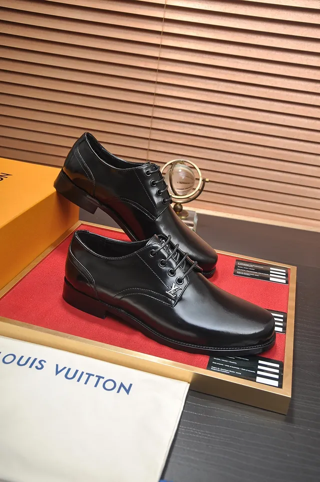 Louis Vuitton Black Polished Cap-Toe Oxford Shoes 4