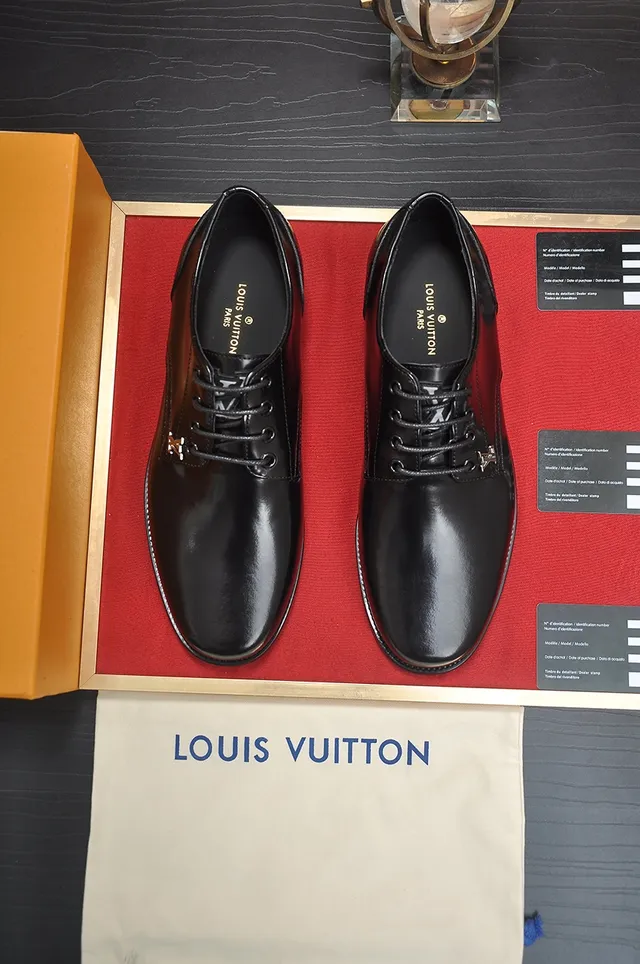 Louis Vuitton Black Polished Cap-Toe Oxford Shoes 5