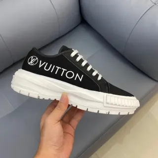 Louis Vuitton Zapatillas Lifestyle Negro Blanco Low-Top Canvas