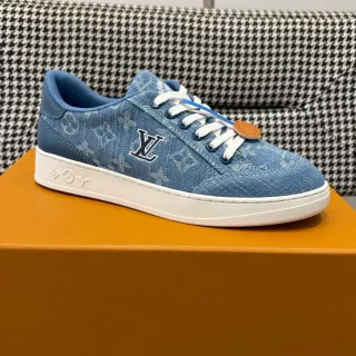 Louis Vuitton Zapatillas Lifestyle Azul Blanco Denim Superior Impresión Monogram