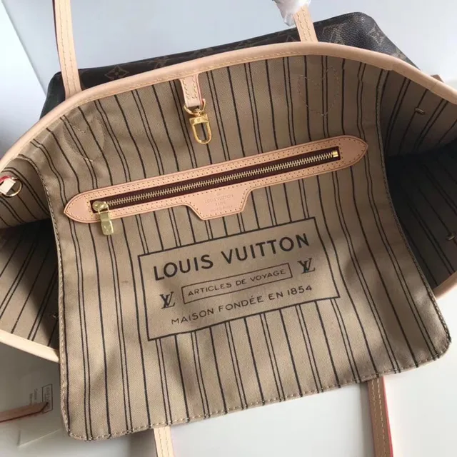 Louis Vuitton Brown Beige Monogram Canvas Rolled Leather Handles Tote Bag 4