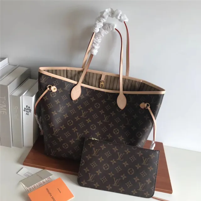 Louis Vuitton Brown Beige Monogram Canvas Rolled Leather Handles Tote Bag 7