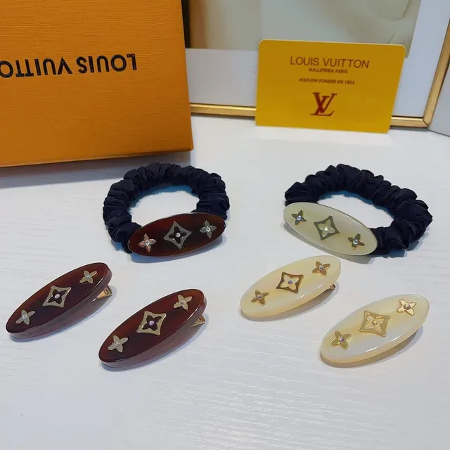 Louis Vuitton Brown Beige Oval Resin Monogram Motif Earrings 2