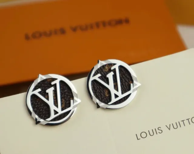 Louis Vuitton Marrón Dorado Monograma Circular Marco de Metal Joyería 6