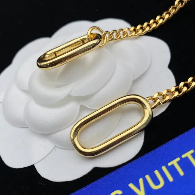 Louis Vuitton Chain Link Gold Metal Oversized Oval Links Bracelet 2