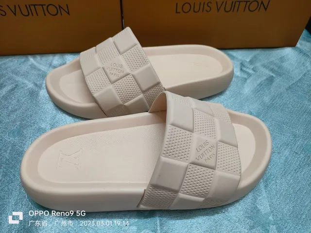 Louis Vuitton Checkerboard Slide Beige Deslizadores 3
