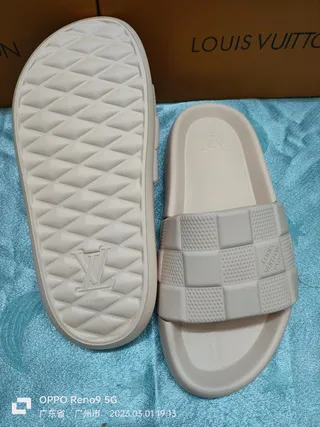 Louis Vuitton Checkerboard Slide Beige Deslizadores 9