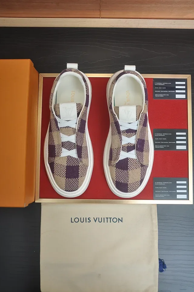 Louis Vuitton Checkered Slip-On Lifestyle Sneakers 5