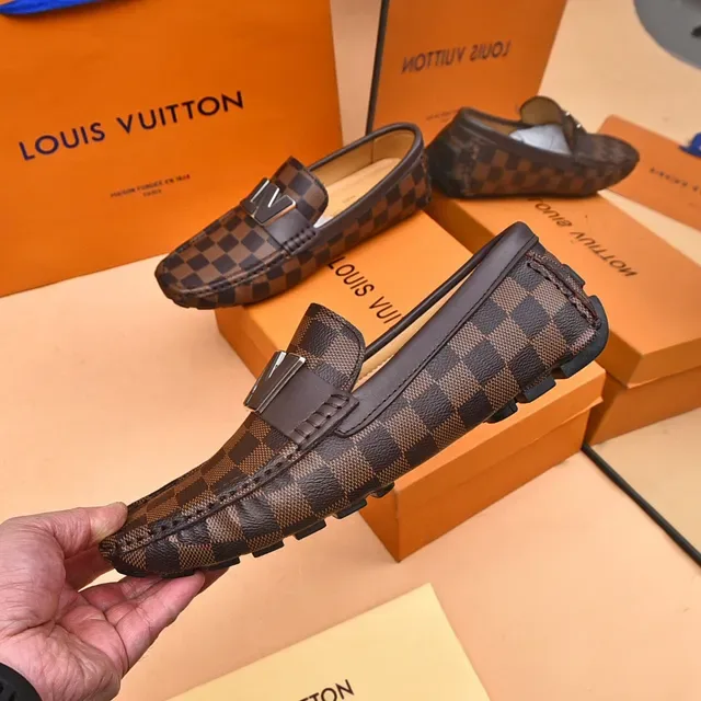 Louis Vuitton Damier Ebène LV Buckle Loafers 7