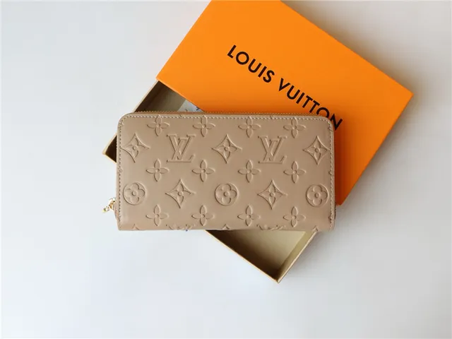 Louis Vuitton Embossed Monogram Beige Long Wallet 18