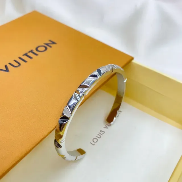 Louis Vuitton Faceted Geometric Open Cuff Bracelets 4