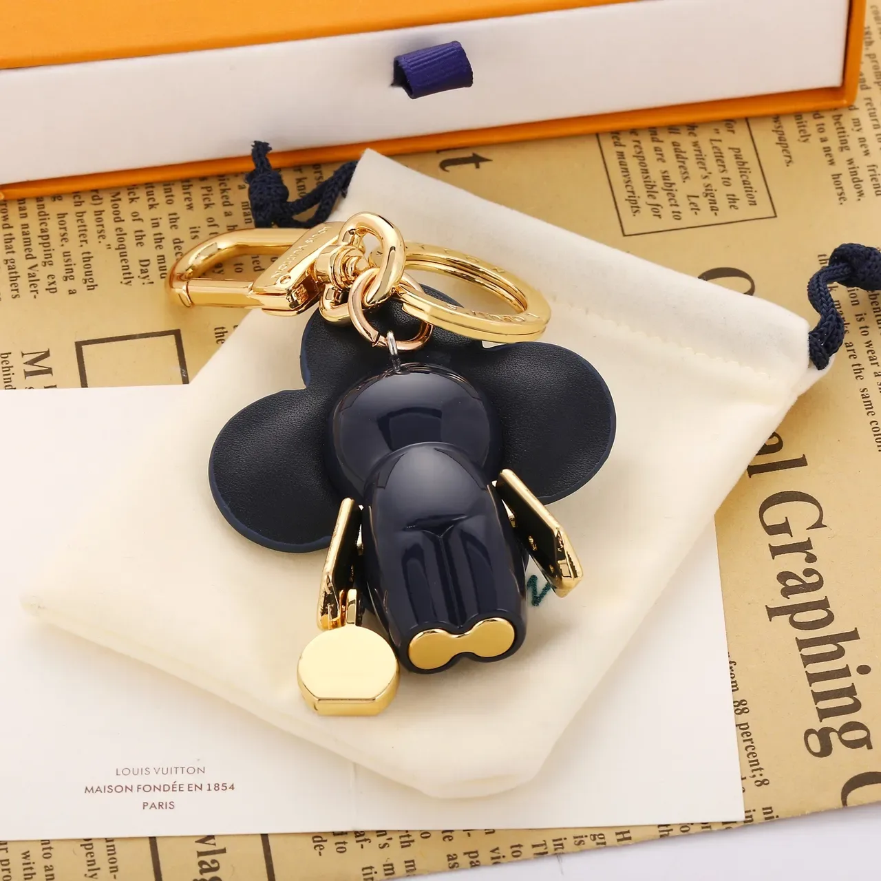 Louis Vuitton Flower Charm sac à main cuir rayé bleu marron avec quincaillerie dorée 4