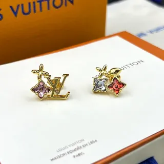 Brincos Louis Vuitton Flower Monogram Crystal Stud