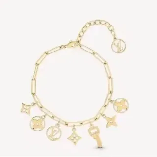 Louis Vuitton Pulsera dorada multi-charm