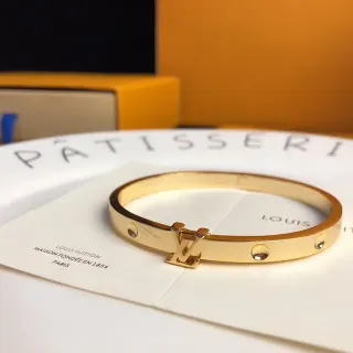 Louis Vuitton سوار ذهبي صلب مصقول