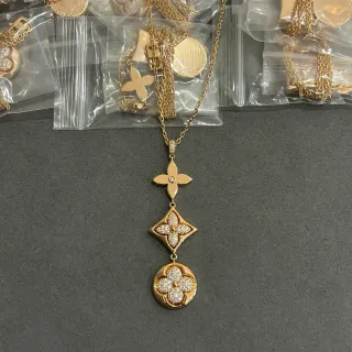 Colar Louis Vuitton Cristais Pavé-Set Ouro e Prata