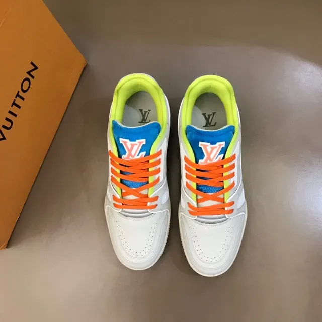 Louis Vuitton Cinza Multicolor Sola Média em Camadas Couro Superior Perfura do Tênis Lifestyle 8