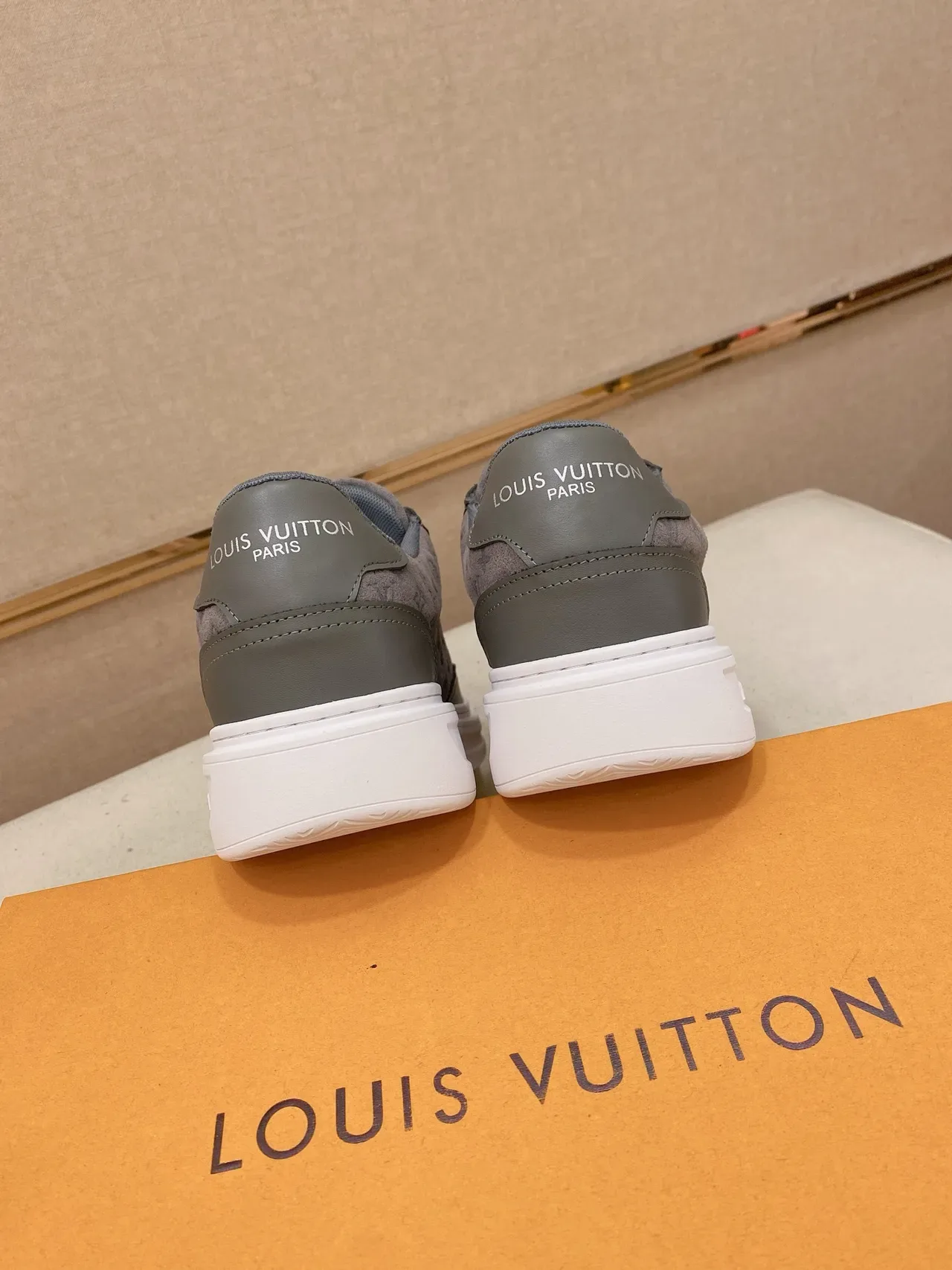 Louis Vuitton Gray White Low-Top Monogrammed Suede Lifestyle Sneakers 3