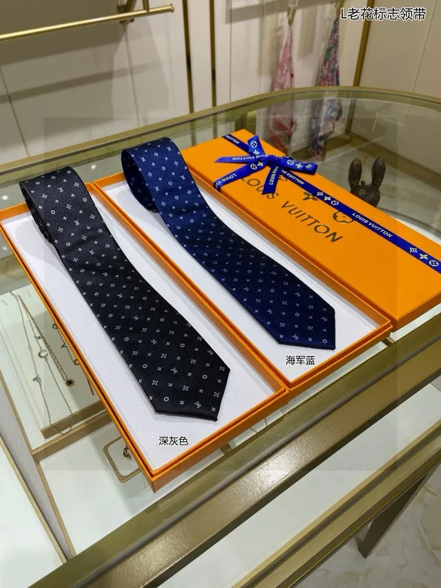 Louis Vuitton 灰白 Monogram-Print Silk-Weave Necktie 4