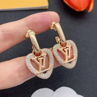 Louis Vuitton Brincos Coração Monograma Pavé Cristal