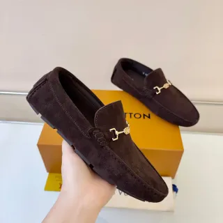 Louis Vuitton Horsebit 1955 भूरा सूड लोफर्स