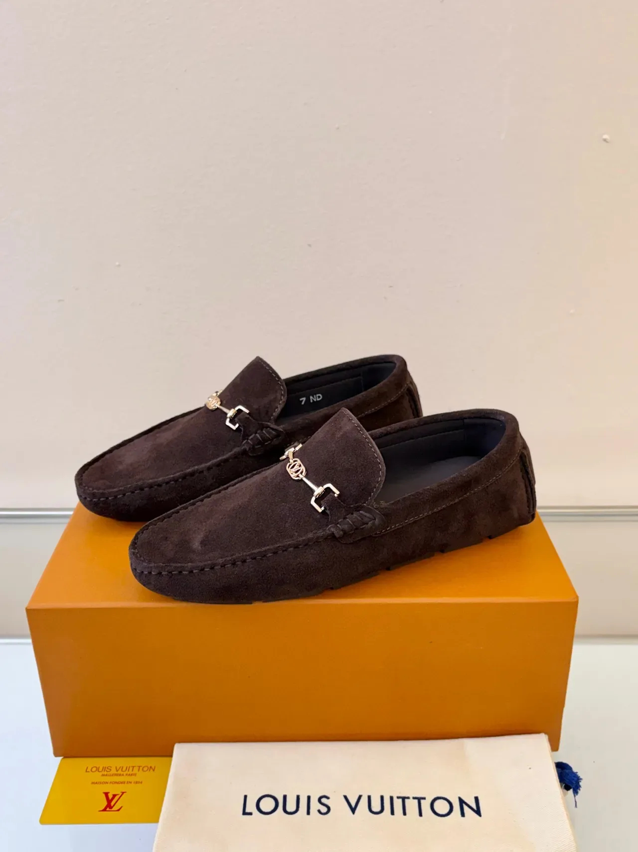 Louis Vuitton Horsebit 1955 Brown Suede Loafers 2
