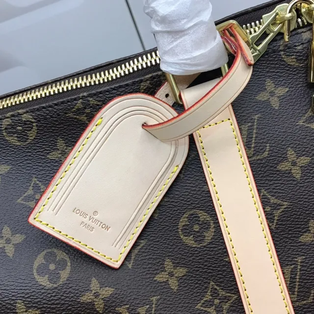 Louis Vuitton Keepall Bandoulière Monogram Canvas Marrón y Tan Duffle Bag 5