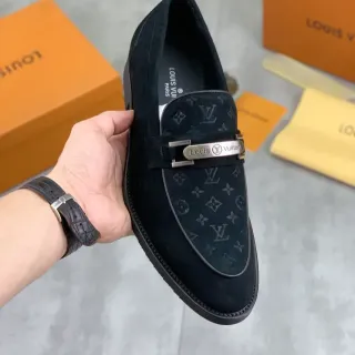 Louis Vuitton Loafer أسود فضي ديم مونوغرام