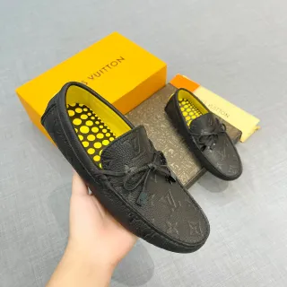 Louis Vuitton لوفر أسود أصفر جلد مطبوع بموجرام شريط زخرفي لوفر